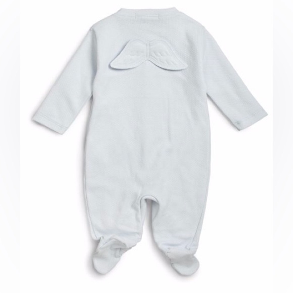 Marie Chantal Angel Wing Pointelle Footie Blue 0m
